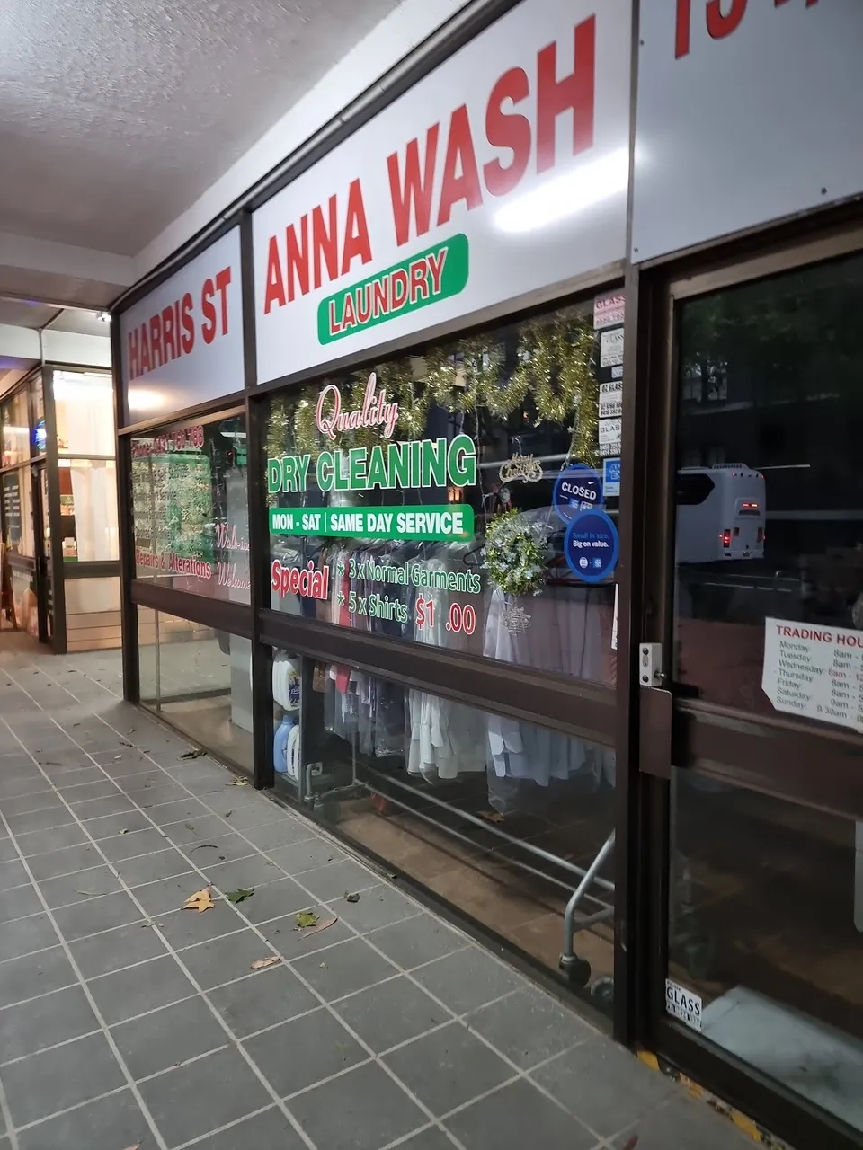 Anna Wash Laundry storefront on Harris Street, Ultimo